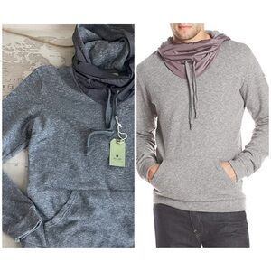 NWT Jetlag Grey Melange Cowl Neck Hoody Pullover L